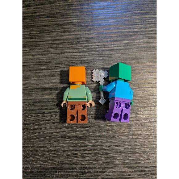 Lego Minecraft Alex and Zombie Minifigs Lot of 2 - Picture 2 of 2